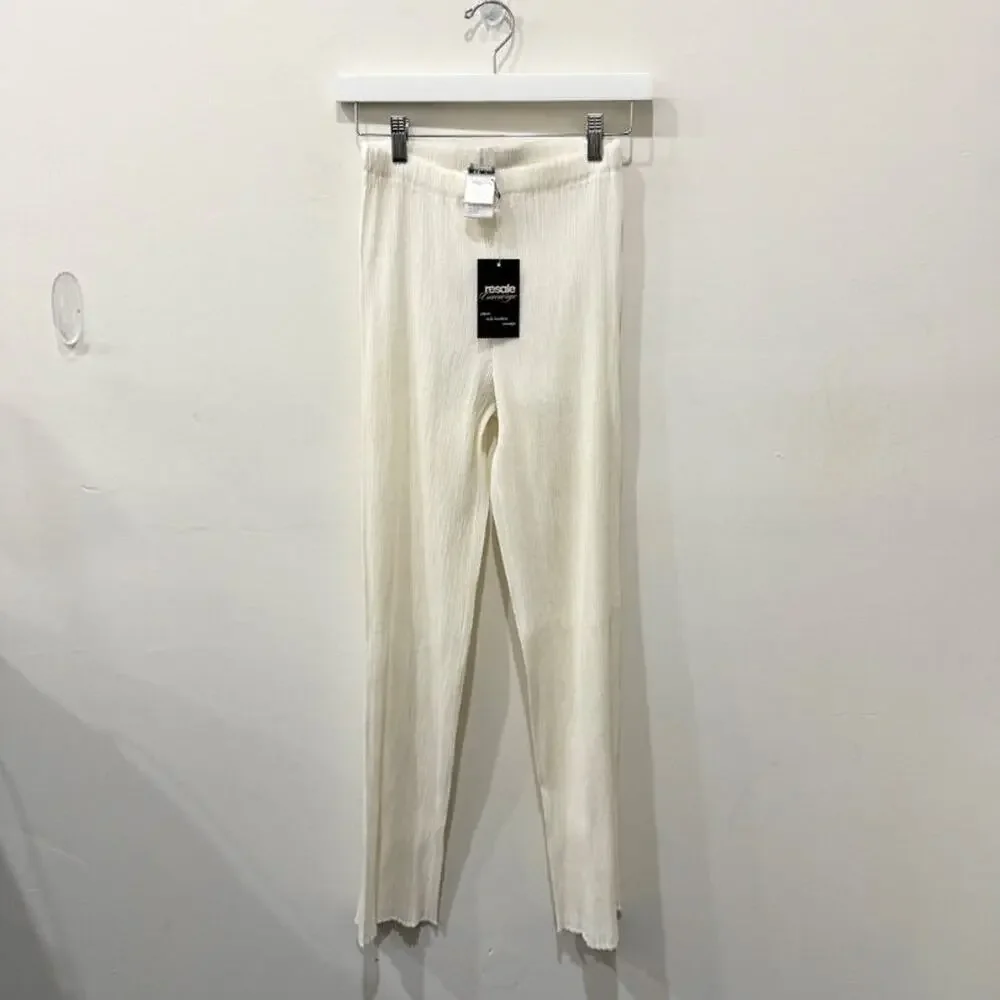 Issey Miyake Cream Pleated Wide-Leg Trousers - Picture 2 of 4